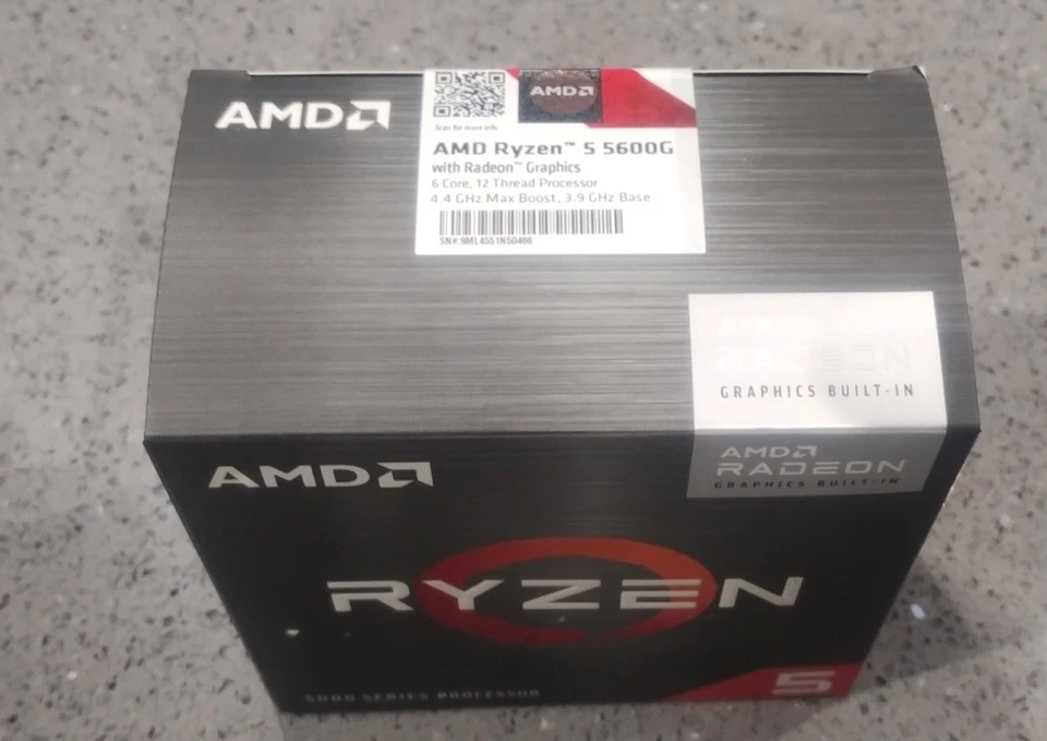 AMD Ryzen™5 5600G 6-Core AM4 Sealed Box Processor & Cooler - Image 1 of 1