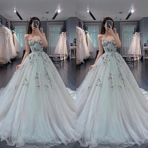 Forest White Ivory Wedding Dresses Sweetheart A Line Boho Wedding Gowns Tulle - Picture 1 of 11