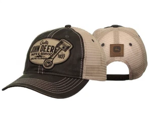 John Deere Vintage Deisgn Patch Meshback Cap Charcoal / Tan MC13080526OX - Picture 1 of 3