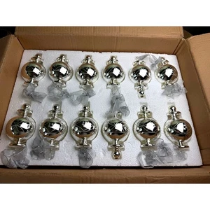 Vintage Silber Quecksilber Glas Endstück Ornamente - 12er Set mundgeblasenes Glas  - Bild 1 von 5