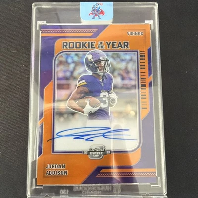 2023panini Contenders Optic Jordan Addison Rookie Of The Year Auto /50 Orange - Image 1 of 2