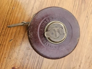 John Rabone 25ft Vintage Leather & Brass Tape Measure NCB National Coal Board - Picture 1 of 5