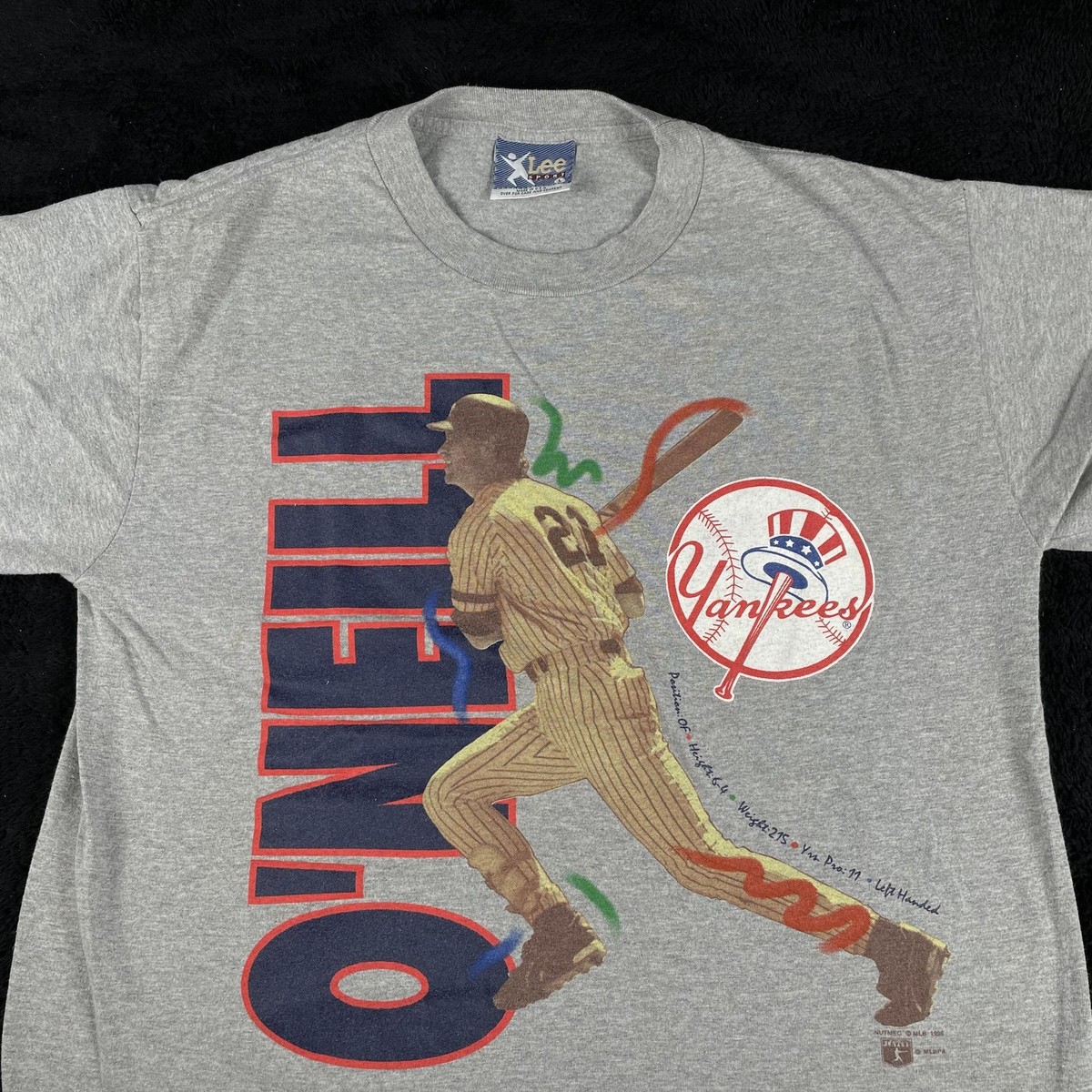 Vintage New York Yankees Shirt Mens Large Gray MLB Baseball Paul O