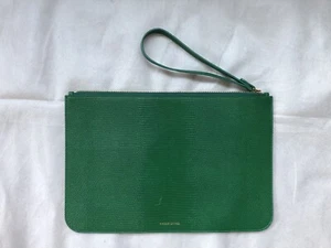 Mansur Gavriel clutch leather green 8 x 12 in. - Picture 1 of 6