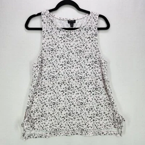 Tahari Tanktop ärmellos Damen großes Leopardenmuster rosa grau Freizeittop - Bild 1 von 10