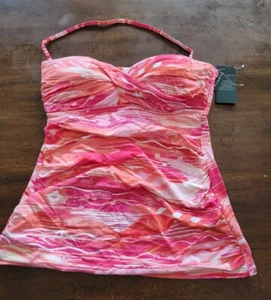 NWT Ralph Lauren 6 Calypso Bandeau Tankini Swim Top Pink 123473 - Picture 1 of 3