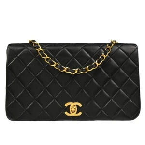 Chanel Black Lambskin Turnlock Small Full Flap Shoulder Bag 176301 - Picture 1 of 11