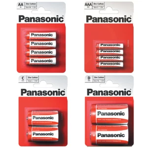 PANASONIC ZINC CARBON HOUSEHOLD BATTERIES AA/AAA/SIZE C/D - 2/4/8 MULTIPACKS - Picture 1 of 9