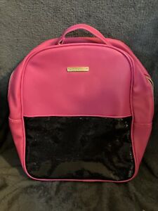 Juicy Couture Backpack - Pink PVC with Black Sparkle Sequins New wo Tag Clean