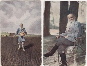 1910 Imperial Rusia Gran Escritor Ruso Leo Tolstoi Bellas Artes Postales 2 Colores - Imagen 1 de 2
