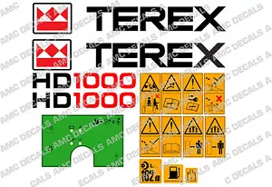 TEREX HD1000 DUMPER DECALS STICKERS WARNING STICKERS AND GREEN DASH STICKER - Picture 1 of 1