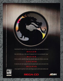 Mortal Kombat Sega CD Print Ad Vintage Art B 1994