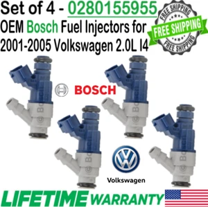 4 Units Bosch OEM Fuel Injectors for 2001, 2002, 2003 Volkswagen Beetle 2.0L I4 - Picture 1 of 6