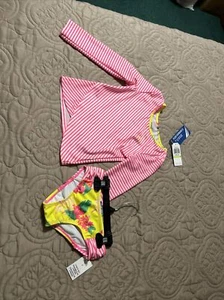 Toddler Girl's Nautica 2 Pc Rashguard Swim Set UPF 50+ Sz 4 - Picture 1 of 2