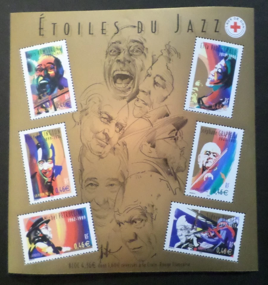 FRANCE 2002 FDC 1° jour BLOC 50 MUSIQUE CHANTEURS JAZZ CELEBRITES - Photo 1/1