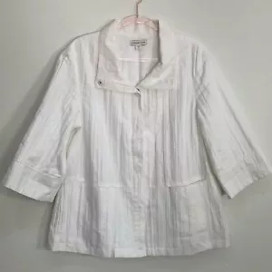 Coldwater Creek Blazer Crinkle Women's 14 Crinkle Cotton Linen - Picture 1 of 11