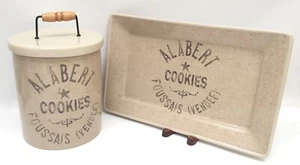 Alabert Cookies Foussais Vendee French Flour Sack Cookie Jar and Platter - Picture 1 of 3