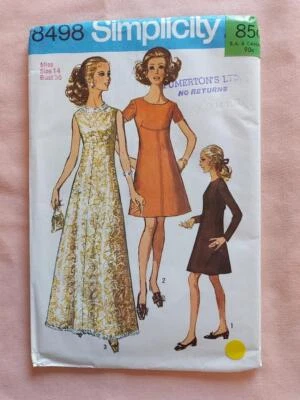 Simplicity 8498 Misses'/Miss Petite Dress in Two Lengths Pattern Size 14 Bust 36 - Image 1 of 2