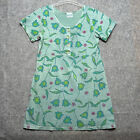 T-shirt produit frais robe femmes vert moyen tulipe fleur vintage 4 boutons États-Unis