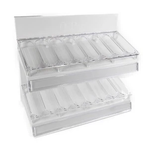 OPI 48 Nail Polish Bottle Holder Empty Large Acrylic Display Stand 2 Tier White - Picture 1 of 13