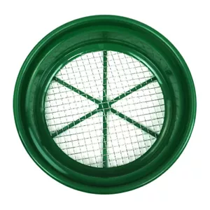 Green Plastic 13-1/4" Gold Sifting Pan Classifier 1/2 Mesh Size - Picture 1 of 4