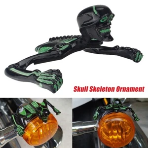 Skull Skeleton 4.5" 5.75" Headlight Spot Lamp Fender Ornament For Cafe Racer NEW - Picture 1 of 9