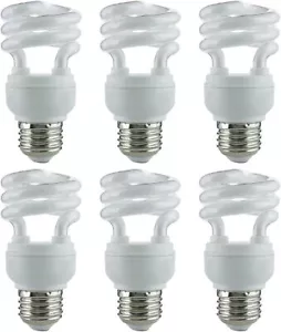 Sunlite SMS9/41K 9W T2 Mini Spiral CFL Light Bulb E26 Base 41K Cool White - 6PK - Picture 1 of 2