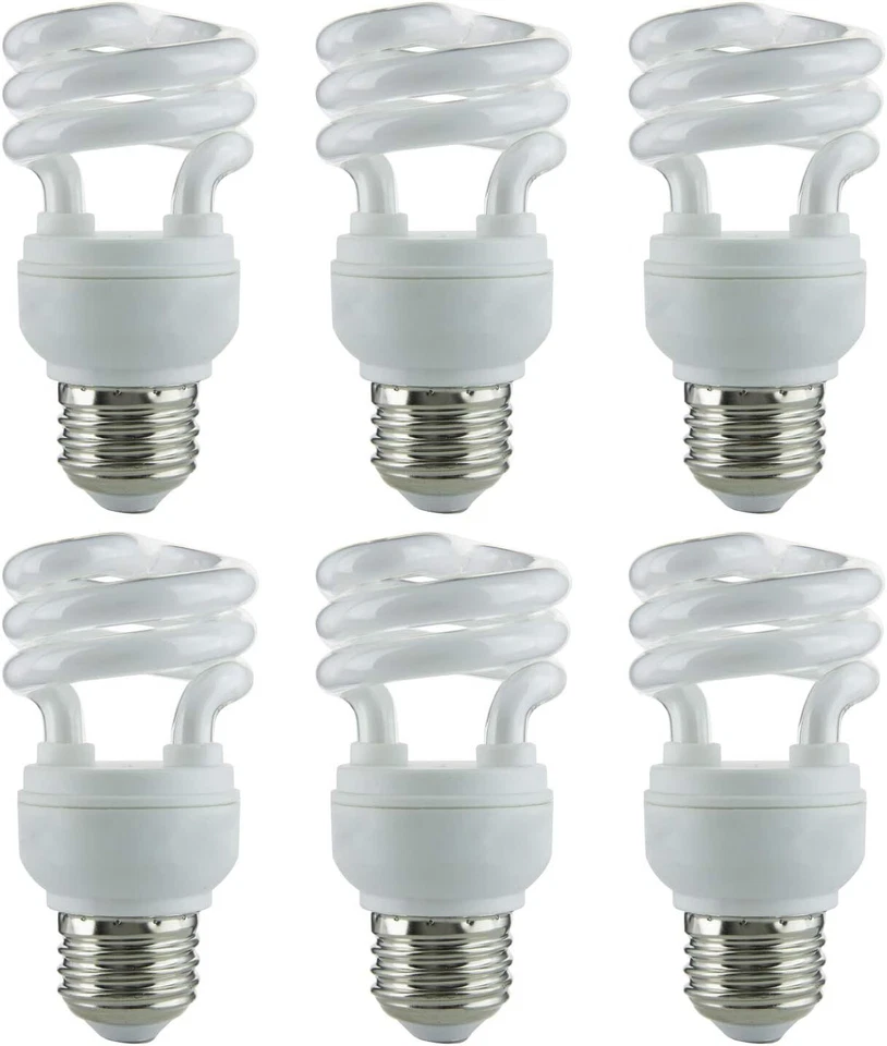 Sunlite SMS9/41K 9W T2 Mini Spiral CFL Light Bulb E26 Base 41K Cool White - 6PK - Image 1 of 2