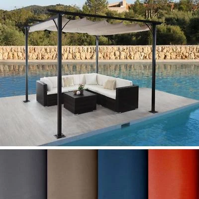 Pergola HWC-C42, Garten Pavillon, 6cm-Gestell + Schiebedach 3x3m oder 3,5x3,5m - Bild 1 von 4