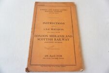 April 1938 LNER LMS Northern Division Instructions Railway Rule Book