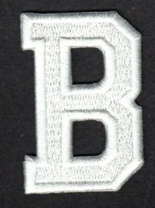 WHITE BLOCK LETTER "B" (1 7/8") - Iron On Embroidered Applique Patch - Picture 1 of 1