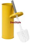 New 38cm Long Mustard Yellow Toilet Brush Holder White Brush Bathroom Decor Set