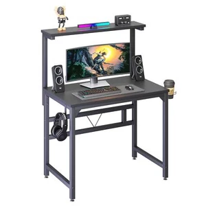 Gaming Desk,80CM Industrial Writing Desk with Height Adjustable Monitor - Picture 1 of 5