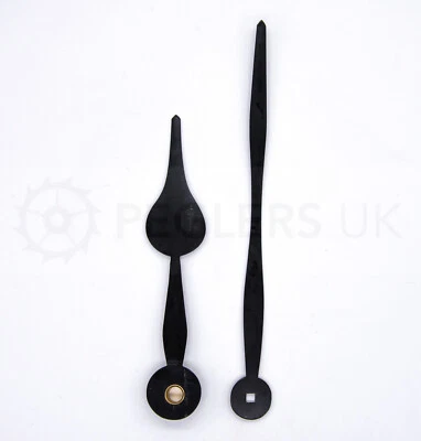 Schwarze Uhrzeiger Aluminium Metall - groß - für 12" Zoll Zifferblätter