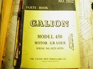 GALION 450 MOTOR GRADER PARTS BOOK SN 18271-45259 NO 2032 - Picture 1 of 5