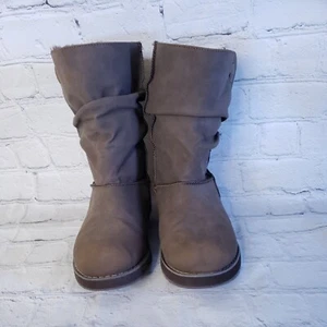 Skechers Women Keepsake Brown Button Fur Lining Winter Boots Size 6 (F) - Picture 1 of 11