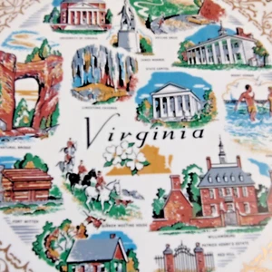 Vintage Virginia Sammelteller - Capitol, Monticello, natürliche Brücke 10" - Bild 1 von 4