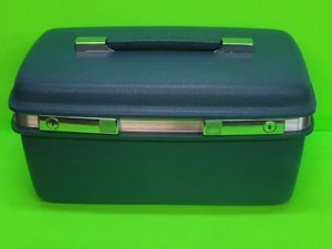 Vintage Blue Samsonite Saturn Makeup Train Case Carry On Luggage w/ Tray - Picture 1 of 11