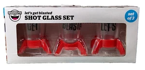Big Mouth Inc. Let's Get Blasted Shot Glass Set - Set of 3 - Picture 1 of 3