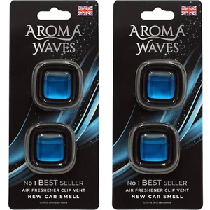 Aroma Waves Fresh New Car Smell Scent Air Freshener Lasting Freshness Clip-on - Picture 1 of 11