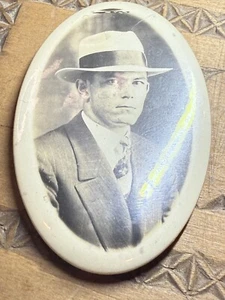 Antique Celluloid Pocket Mirror Mobster Gangster 1940's - Picture 1 of 4