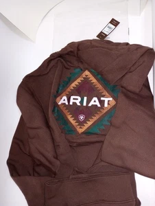Ariat XXL Mens Brown Hoodie Retired style NWT, OG packing Aztec Southwest Cowboy - Picture 1 of 18