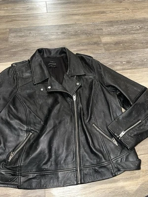 Lucky Brand Black Lambs Leather Jacket Women’s 2XL   - Image 1 of 4