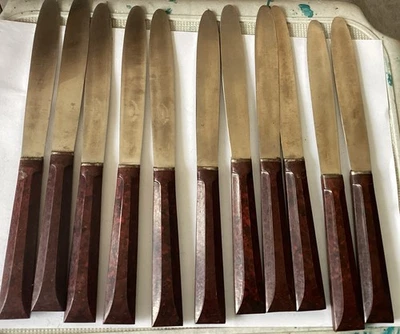 11 Couteaux de Table Manche Bakélite & Lame Inox Pradel 255 - Photo 1/4