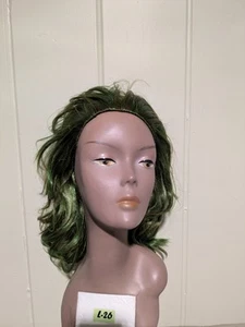 Wavy Green Wig Synthetic Hair Wigs Halloween Drag Chocolate Factory Fabulous - Picture 1 of 9