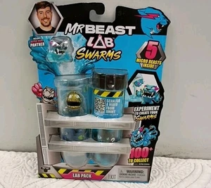 NEU 2024 MR BEAST LAB SWARMS 5 Micro Beasts Lab Pack 1" Figuren BLUE PANTHER - Bild 1 von 2
