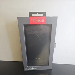 TUMI Black Leather Folio Card Holder Phone Case Samsung Galaxy S6 Edge t10 - Picture 1 of 4