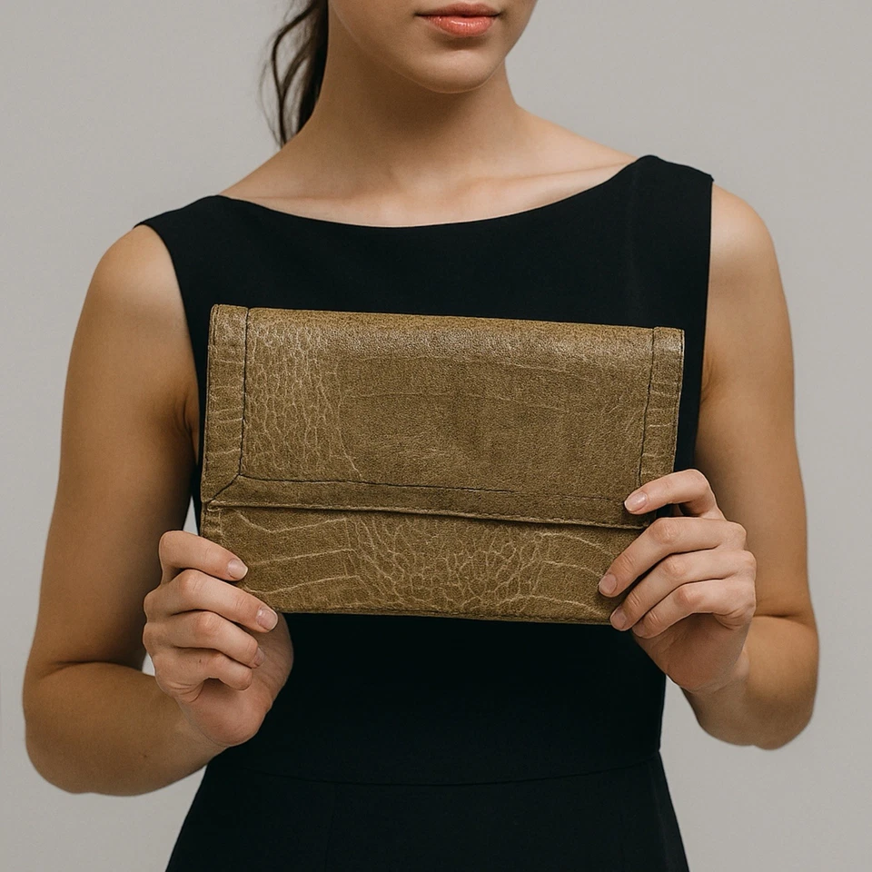 AMELIA BERKO Genuine Leather Alligator Clutch - Image 1 of 4