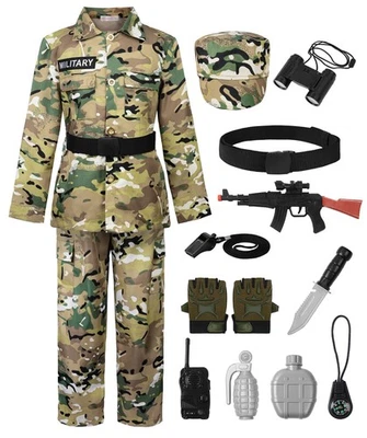 ReliBeauty Army Costume for Boys with Accessories Soldier Boy Costume Hallowe... - Image 1 of 4