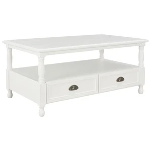 NNEVL Coffee Table White 100x55x45 cm Wood - Picture 1 of 7